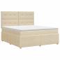 Preview: Boxspringbett mit Matratze Creme 180 x 200 cm Stoff
