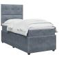 Preview: Boxspringbett mit Matratze Dunkelgrau 80 x 200 cm Samt