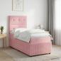 Preview: ARDEBO.de - Boxspringbett mit Matratze mit Kopfteil Rosa 80 x 200 cm Samt