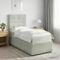Preview: ARDEBO.de - Boxspringbett mit Matratze Hellgrau 90 x 190 cm Samt