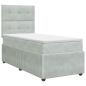 Preview: Boxspringbett mit Matratze Hellgrau 90 x 190 cm Samt