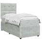 Preview: Boxspringbett mit Matratze Hellgrau 90 x 190 cm Samt
