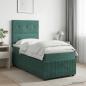 Preview: ARDEBO.de - Boxspringbett mit Matratze Dunkelgrün 90 x 190 cm Samt