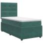 Preview: Boxspringbett mit Matratze Dunkelgrün 90 x 190 cm Samt