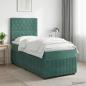 Preview: ARDEBO.de - Boxspringbett mit Matratze Dunkelgrün 100 x 200 cm Samt