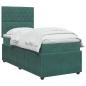 Preview: Boxspringbett mit Matratze Dunkelgrün 100 x 200 cm Samt
