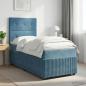 Preview: ARDEBO.de - Boxspringbett mit Matratze mit Kopfteil Blau 100 x 200 cm Samt