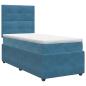Preview: Boxspringbett mit Matratze mit Kopfteil Blau 100 x 200 cm Samt