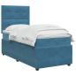 Preview: Boxspringbett mit Matratze mit Kopfteil Blau 100 x 200 cm Samt