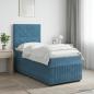 Preview: ARDEBO.de - Boxspringbett mit Matratze mit Kopfteil Blau 100 x 200 cm Samt