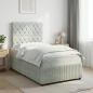Preview: ARDEBO.de - Boxspringbett mit Matratze Hellgrau 120 x 190 cm Samt