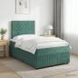 Preview: ARDEBO.de - Boxspringbett mit Matratze Dunkelgrün 120 x 190 cm Samt