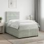 Preview: ARDEBO.de - Boxspringbett mit Matratze Hellgrau 120 x 190 cm Samt