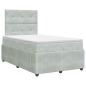 Preview: Boxspringbett mit Matratze Hellgrau 120 x 190 cm Samt