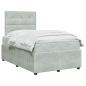 Preview: Boxspringbett mit Matratze Hellgrau 120 x 190 cm Samt