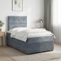 Preview: ARDEBO.de - Boxspringbett mit Matratze Dunkelgrau 120 x 190 cm Samt