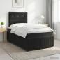 Preview: ARDEBO.de - Boxspringbett mit Matratze Schwarz 120 x 190 cm Samt