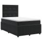 Preview: Boxspringbett mit Matratze Schwarz 120 x 190 cm Samt