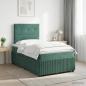 Preview: ARDEBO.de - Boxspringbett mit Matratze Dunkelgrün 120 x 190 cm Samt