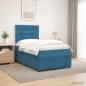 Preview: ARDEBO.de - Boxspringbett mit Matratze mit Kopfteil Blau 120 x 190 cm Samt
