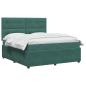 Preview: Boxspringbett mit Matratze Dunkelgrün 140 x 200 cm Samt