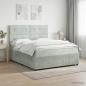 Preview: ARDEBO.de - Boxspringbett mit Matratze Hellgrau 180 x 200 cm Samt