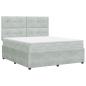 Preview: Boxspringbett mit Matratze Hellgrau 180 x 200 cm Samt