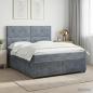 Preview: ARDEBO.de - Boxspringbett mit Matratze Dunkelgrau 180 x 200 cm Samt