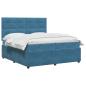 Preview: Boxspringbett mit Matratze mit Kopfteil Blau 200 x 200 cm Samt