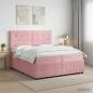 Preview: ARDEBO.de - Boxspringbett mit Matratze mit Kopfteil Rosa 200 x 200 cm Samt