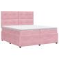 Preview: Boxspringbett mit Matratze mit Kopfteil Rosa 200 x 200 cm Samt