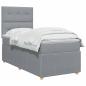 Preview: Boxspringbett mit Matratze mit Kopfteil Hellgrau Einzeln Stoff