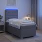 Preview: ARDEBO.de - Boxspringbett mit Matratze Hellgrau 80 x 200 cm Stoff