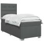 Preview: Boxspringbett mit Matratze Dunkelgrau 80 x 200 cm Stoff