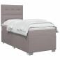 Preview: Boxspringbett mit Matratze mit Kopfteil Taupe 80 x 200 cm Stoff