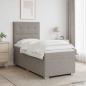 Preview: Boxspringbett mit Matratze mit Kopfteil Taupe 80 x 200 cm Stoff