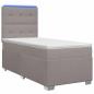 Preview: Boxspringbett mit Matratze mit Kopfteil Taupe 90 x 190 cm Stoff