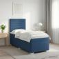 Preview: ARDEBO.de - Boxspringbett mit Matratze mit Kopfteil Blau 90 x 200 cm Stoff