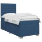 Preview: Boxspringbett mit Matratze mit Kopfteil Blau 90 x 200 cm Stoff
