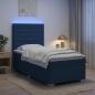 Preview: Boxspringbett mit Matratze mit Kopfteil Blau 90 x 200 cm Stoff