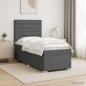 Preview: ARDEBO.de - Boxspringbett mit Matratze Dunkelgrau 100 x 200 cm Stoff