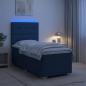 Preview: Boxspringbett mit Matratze mit Kopfteil Blau 100 x 200 cm Stoff