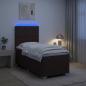 Preview: ARDEBO.de - Boxspringbett mit Matratze Dunkelbraun 100 x 200 cm Stoff
