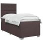 Preview: Boxspringbett mit Matratze Dunkelbraun 100 x 200 cm Stoff