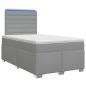 Preview: ARDEBO.de - Boxspringbett mit Matratze Hellgrau 120 x 190 cm Stoff