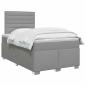 Preview: Boxspringbett mit Matratze Hellgrau 120 x 190 cm Stoff