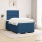 Preview: ARDEBO.de - Boxspringbett mit Matratze mit Kopfteil Blau 120 x 190 cm Stoff