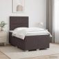 Preview: ARDEBO.de - Boxspringbett mit Matratze Dunkelbraun 120 x 190 cm Stoff