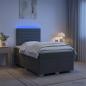 Preview: ARDEBO.de - Boxspringbett mit Matratze Dunkelgrau 120 x 200 cm Stoff