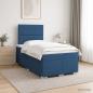 Preview: ARDEBO.de - Boxspringbett mit Matratze mit Kopfteil Blau 120 x 200 cm Stoff